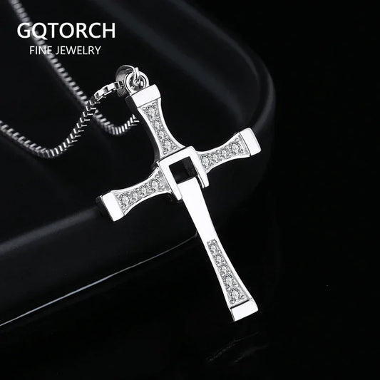 Fast and Furious Cross Pendant Necklace for Men S925 Sterling Silver