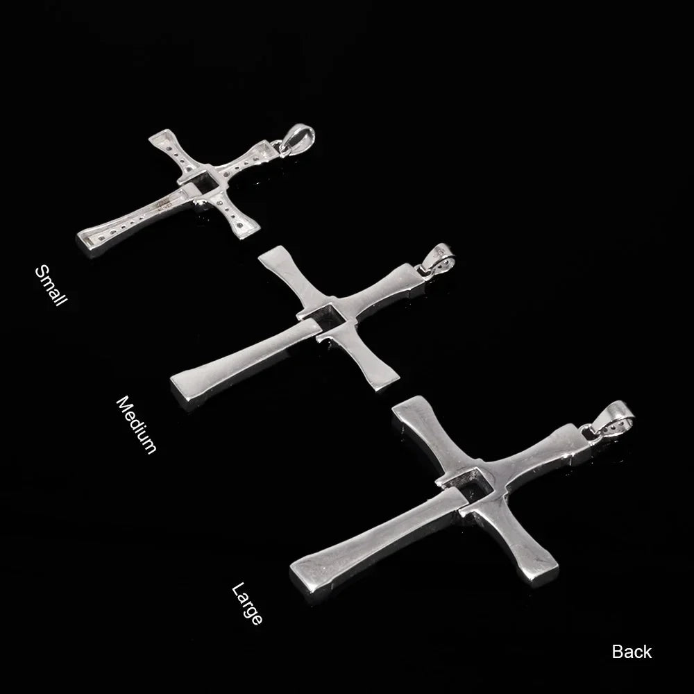 Fast and Furious Cross Pendant Necklace for Men S925 Sterling Silver